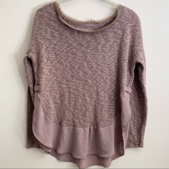 Anthropologie Sweaters - Anthropologie Deletta Taupe Mixed Media Sweater